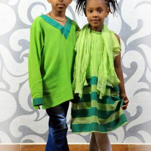 Green Kids' top and dress H019
