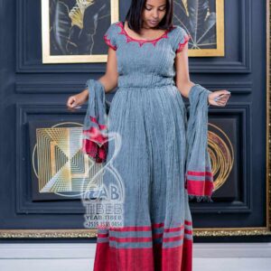 Steel blue dress J023