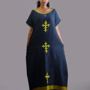 Dark blue coffee Dress L033