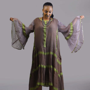 Rosy-brown midi dress L034