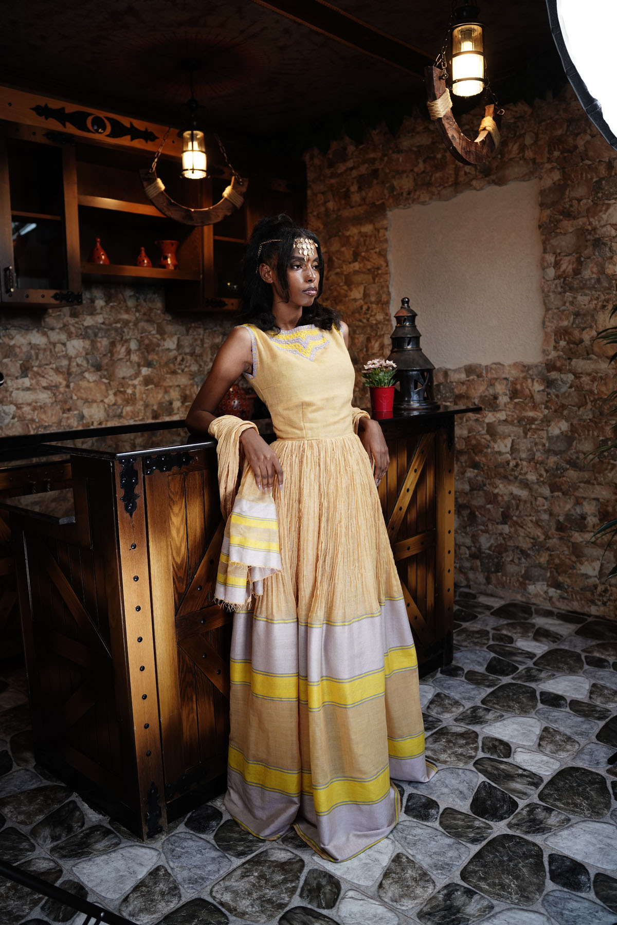 Cream Enkutatash Dress