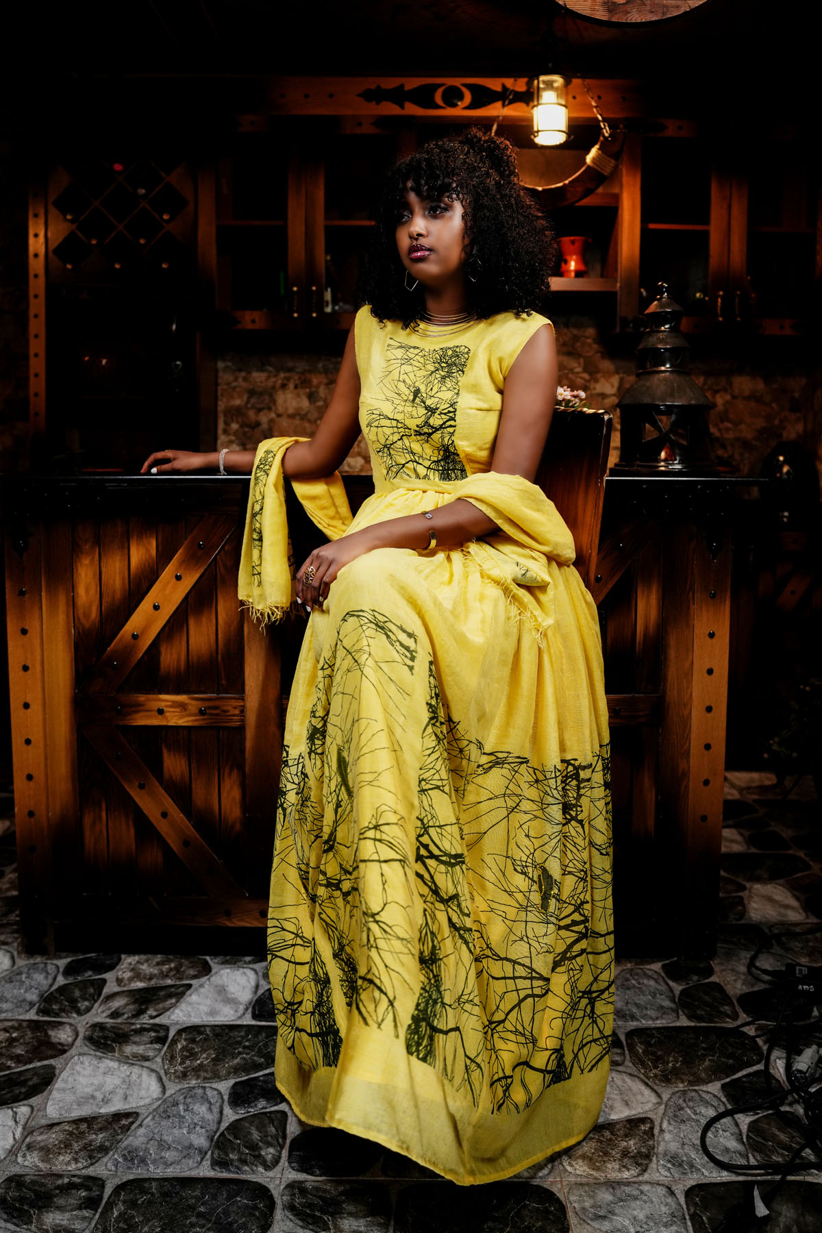 Adey Light Yellow Dress - Image 3