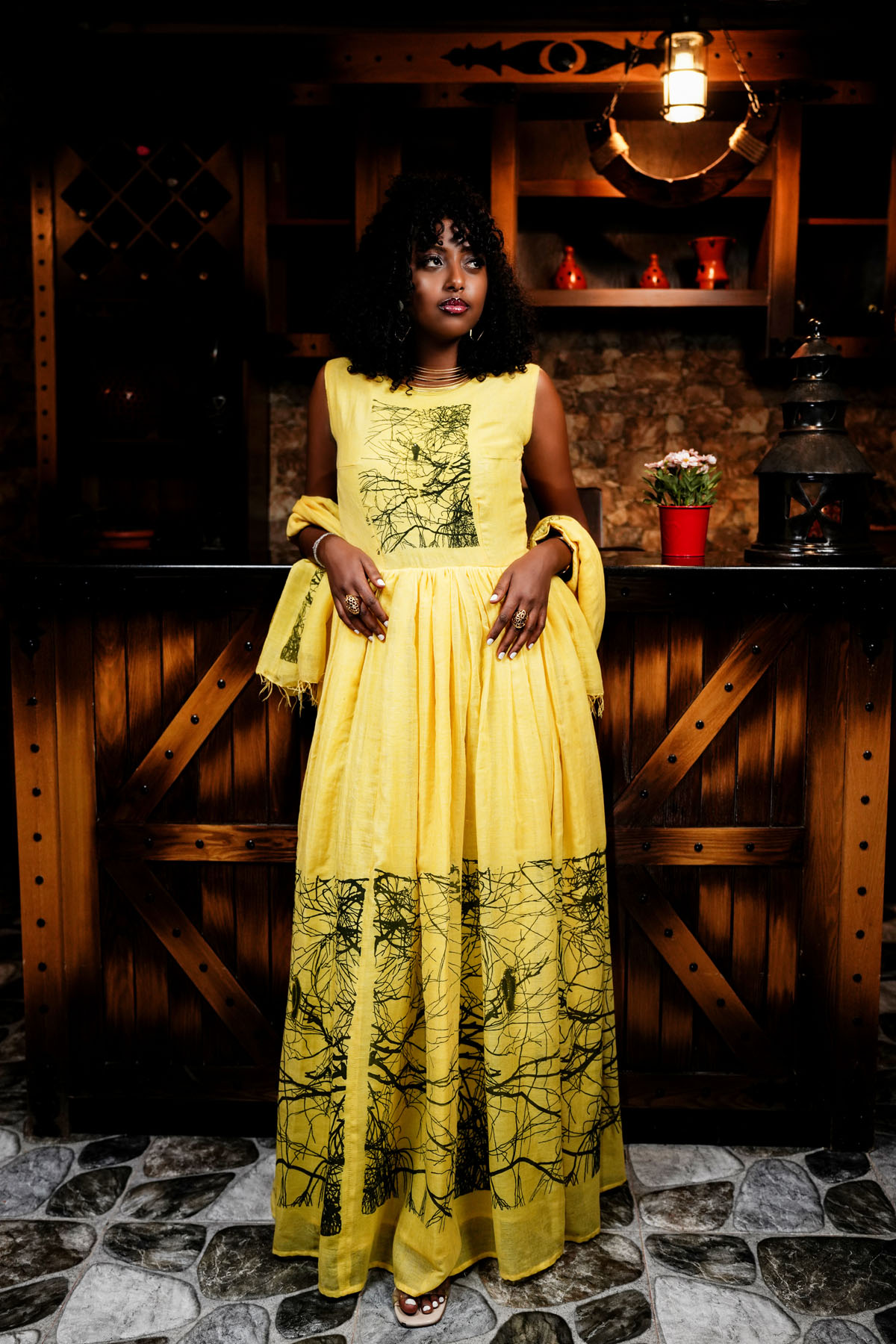 Adey Light Yellow Dress - Image 7