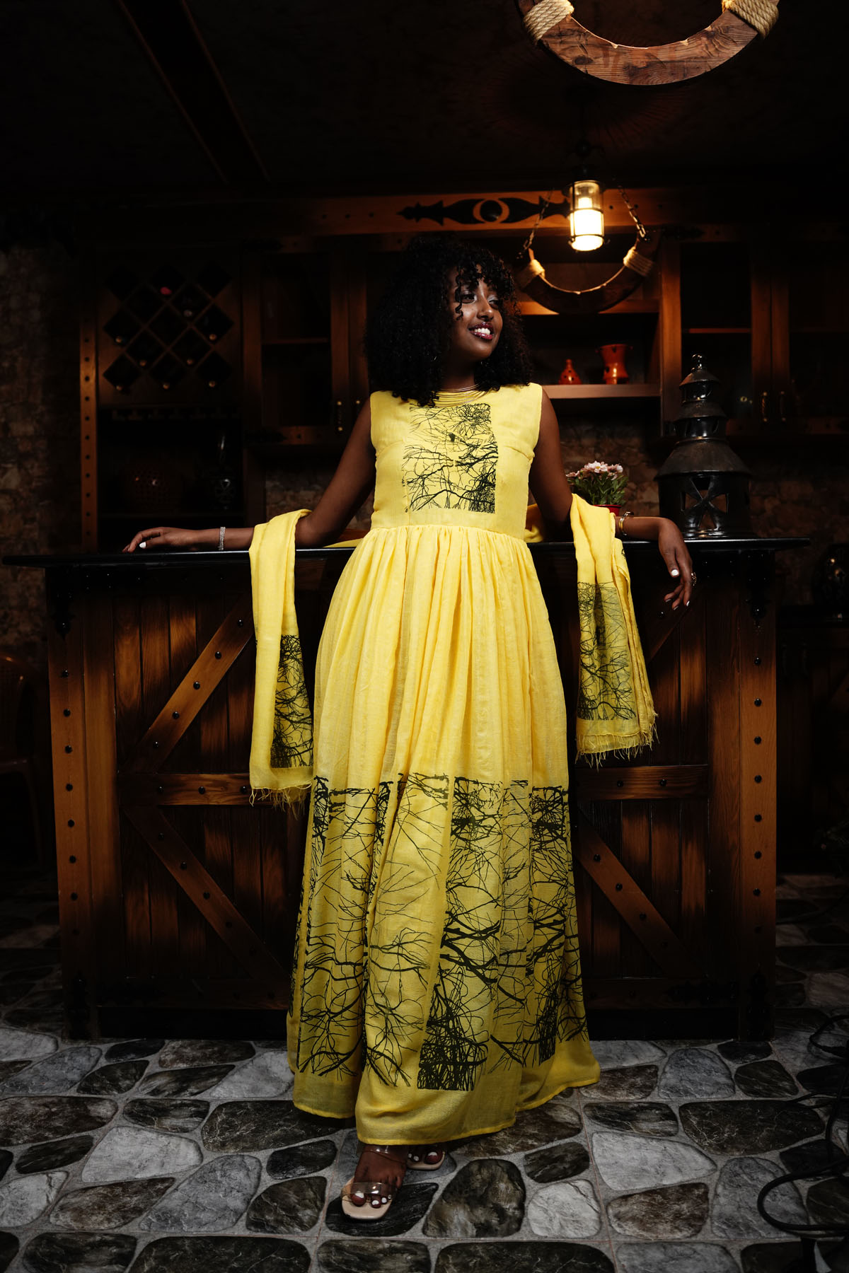 Adey Light Yellow Dress