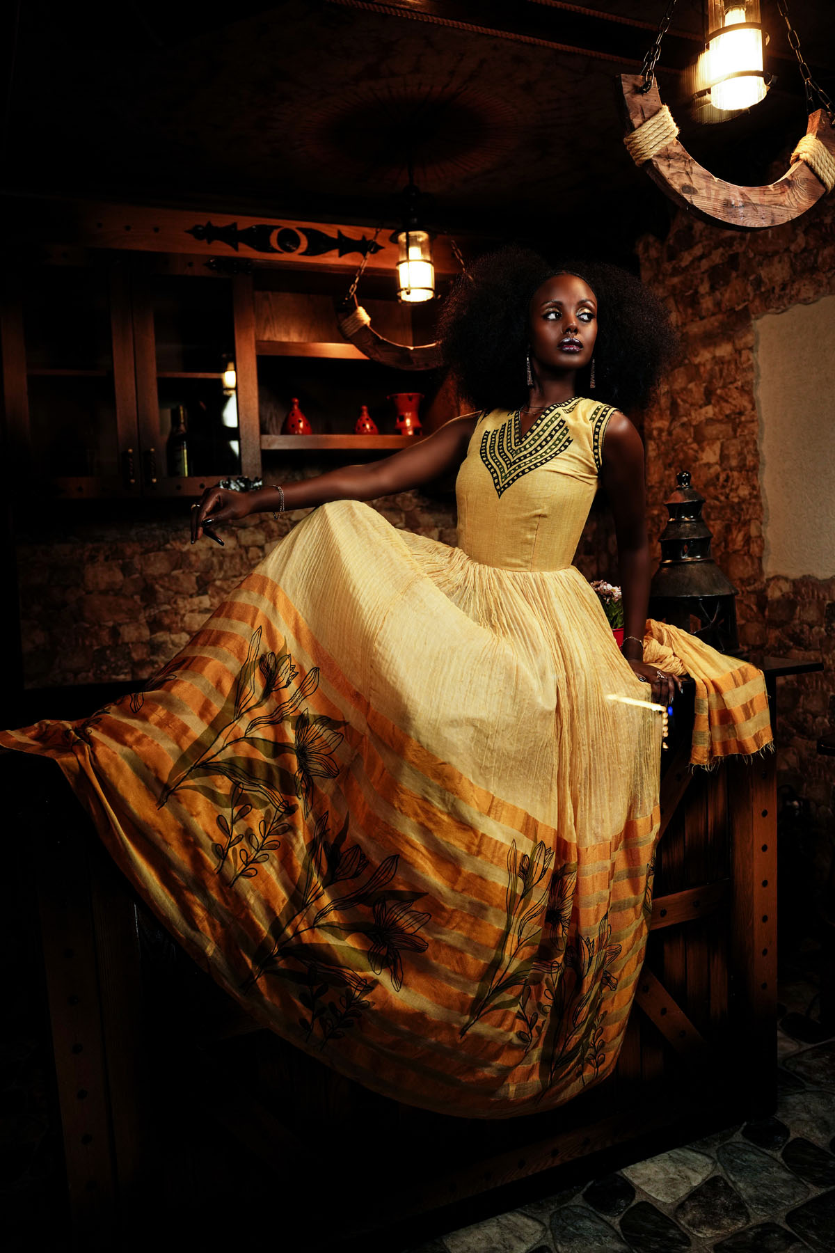 Adey Royal Yellow Dress - Image 4