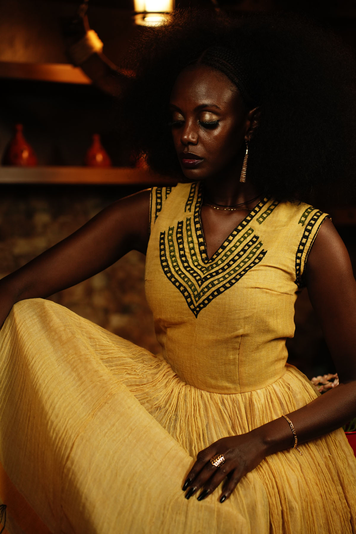 Adey Royal Yellow Dress - Image 2