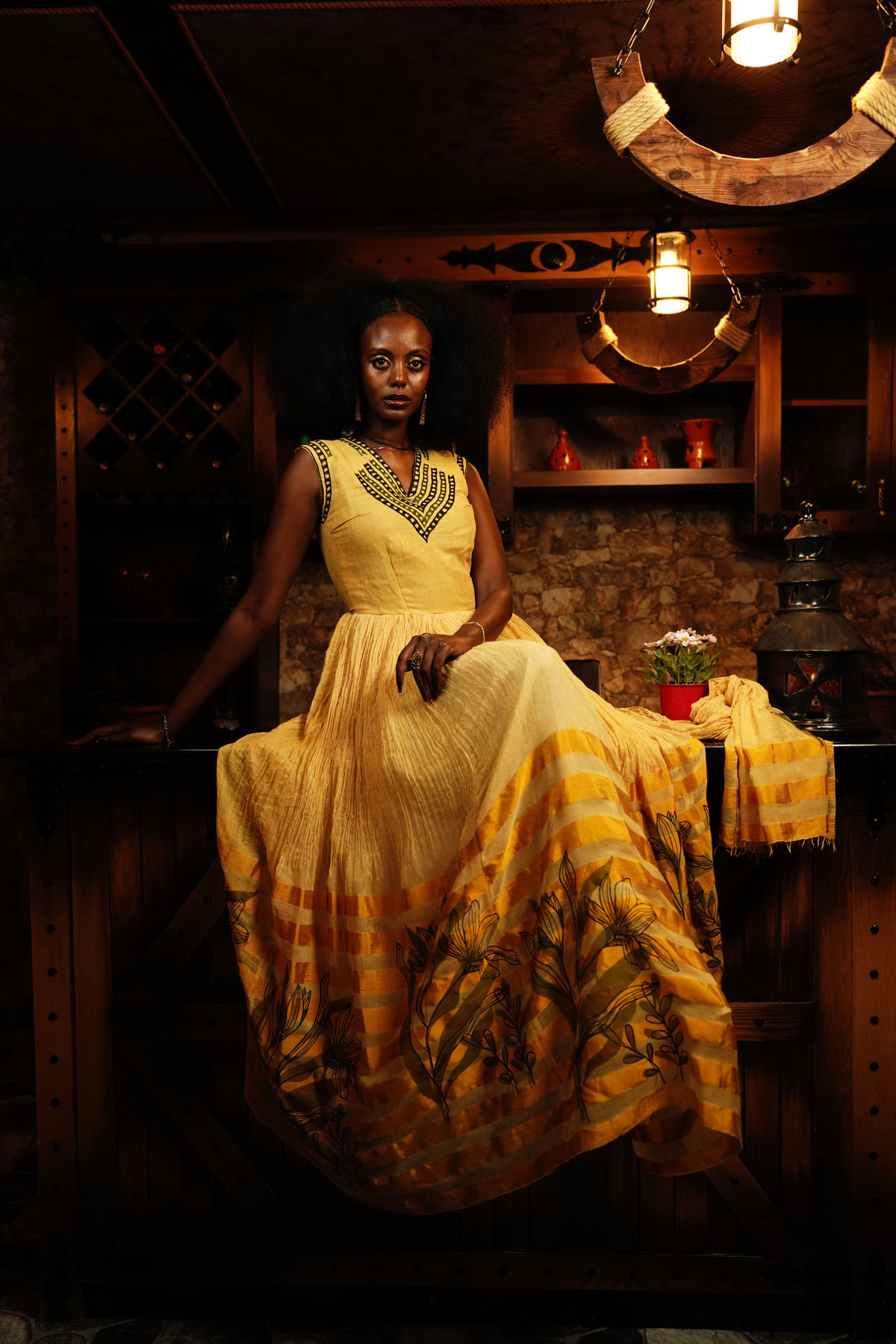 Adey Royal Yellow Dress - Image 3