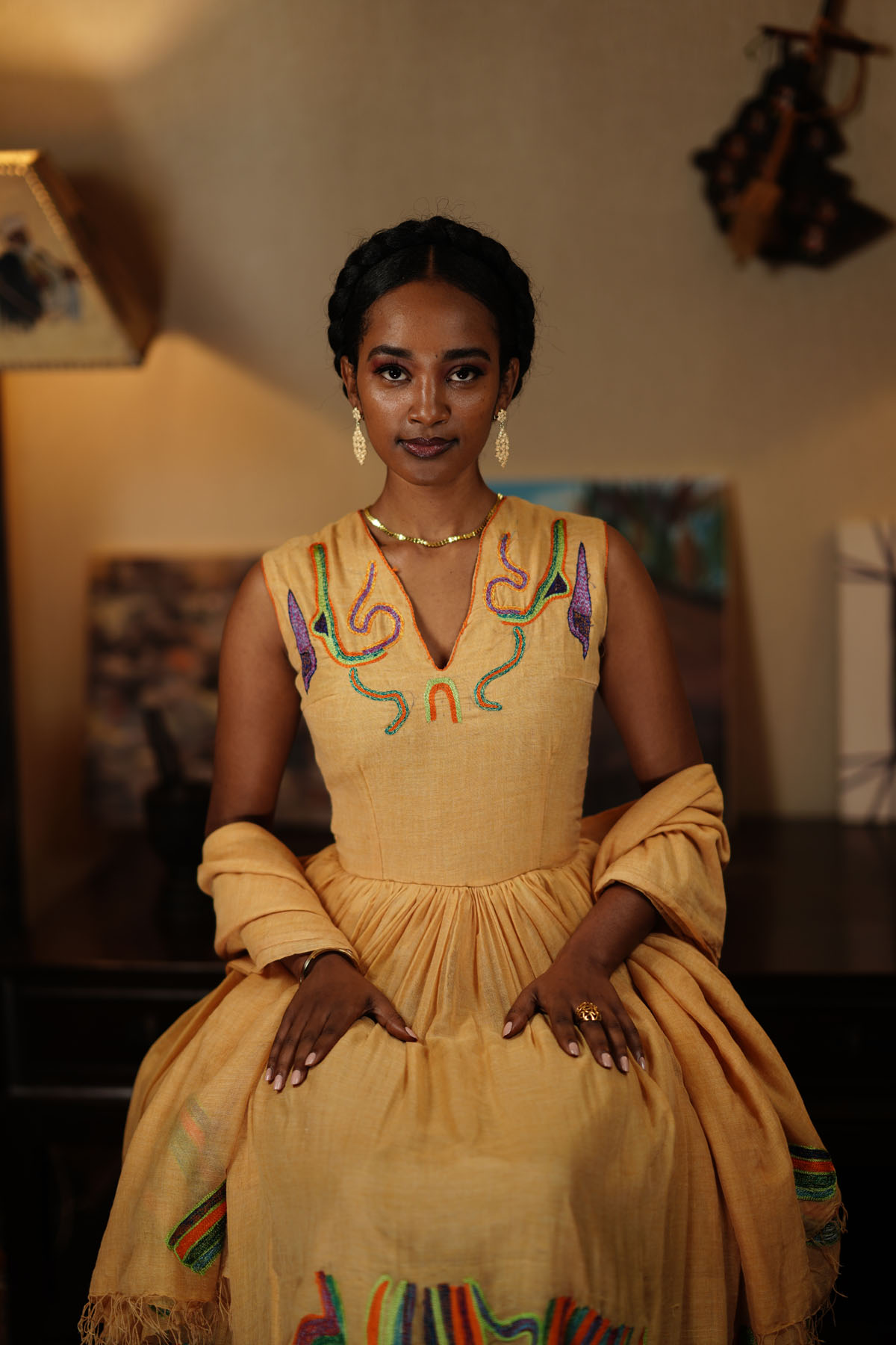 Royal Cream Adey Dress - Image 4