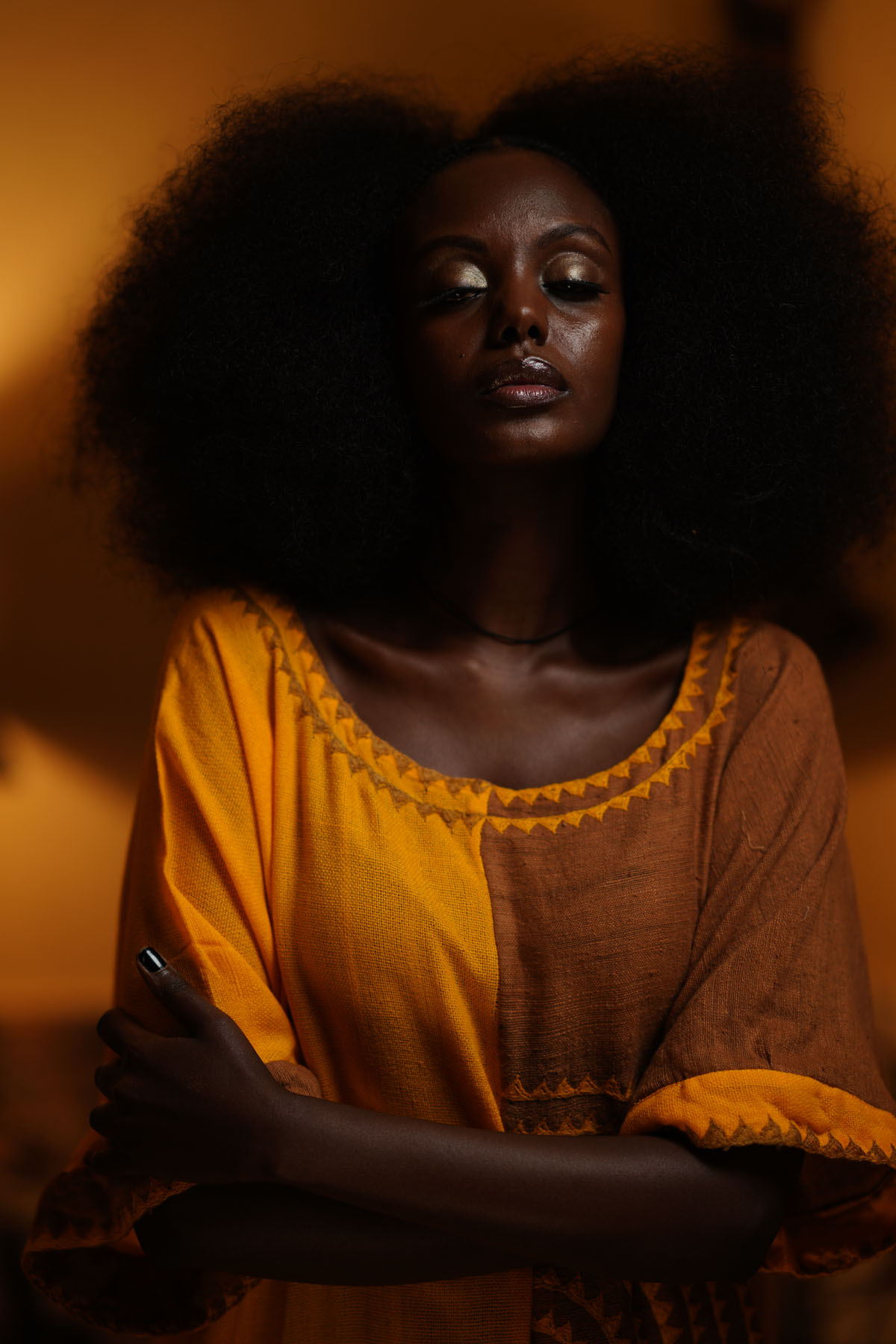 Yellow and brown coffee Dress 17ENY-29 - Image 7