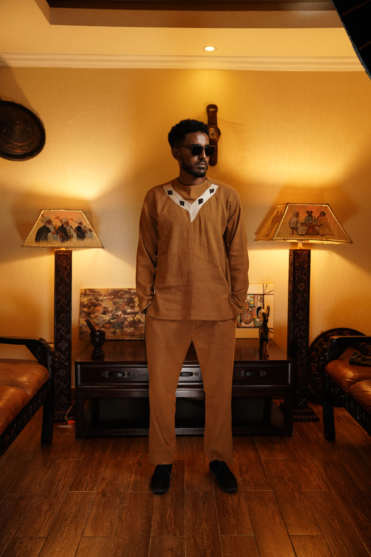 Caramel Brown Men's Top & Pants - Image 4