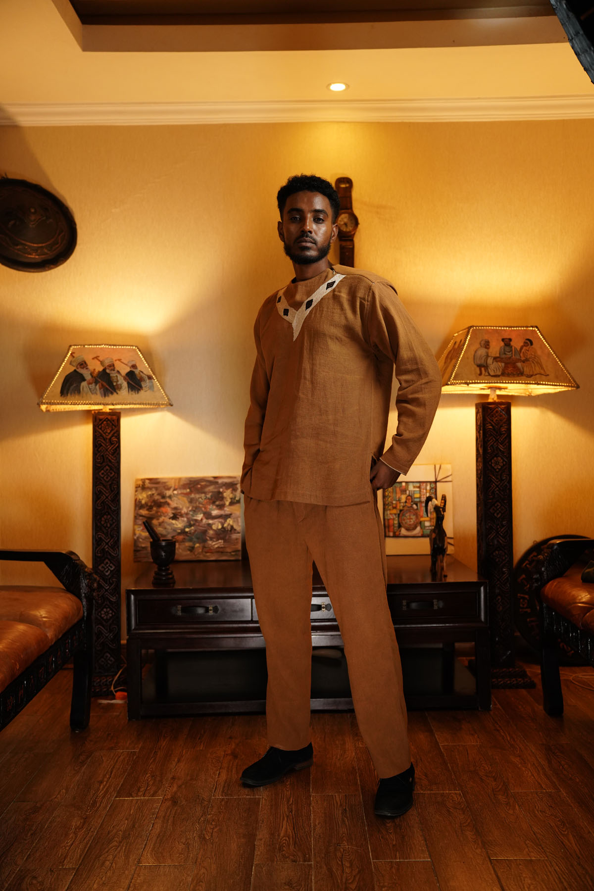 Caramel Brown Men's Top & Pants