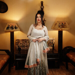 Long cream Tibeb dress 17ENY-32